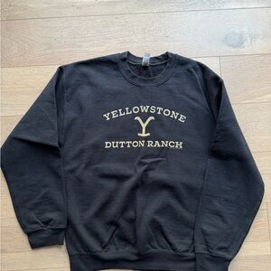 Yellowstone Dutton Ranch Men’s Crewneck Sweatshirt Black Size M Western TV Show